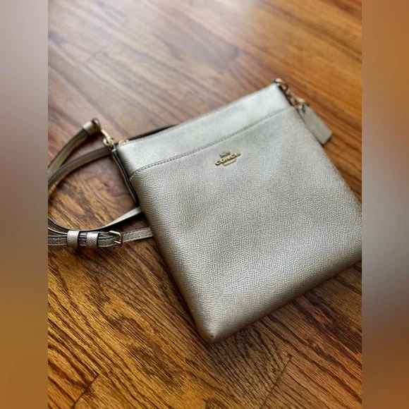 COACH Kitt Metallic Messenger Crossbody Purse - Picture 3 of 13